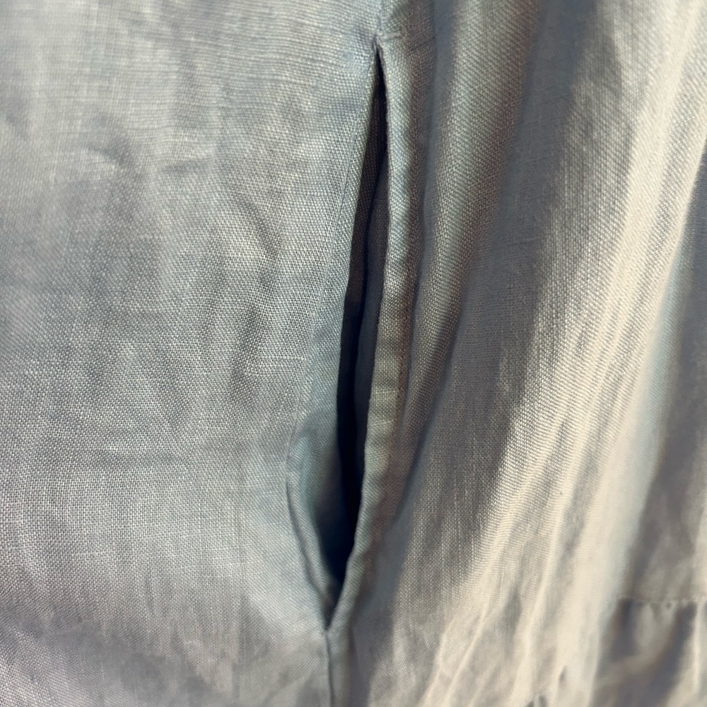 J. Jill Linen Shift Dress Cornflower Blue Cottagecore Beach Vacation  XL - Picture 7 of 9